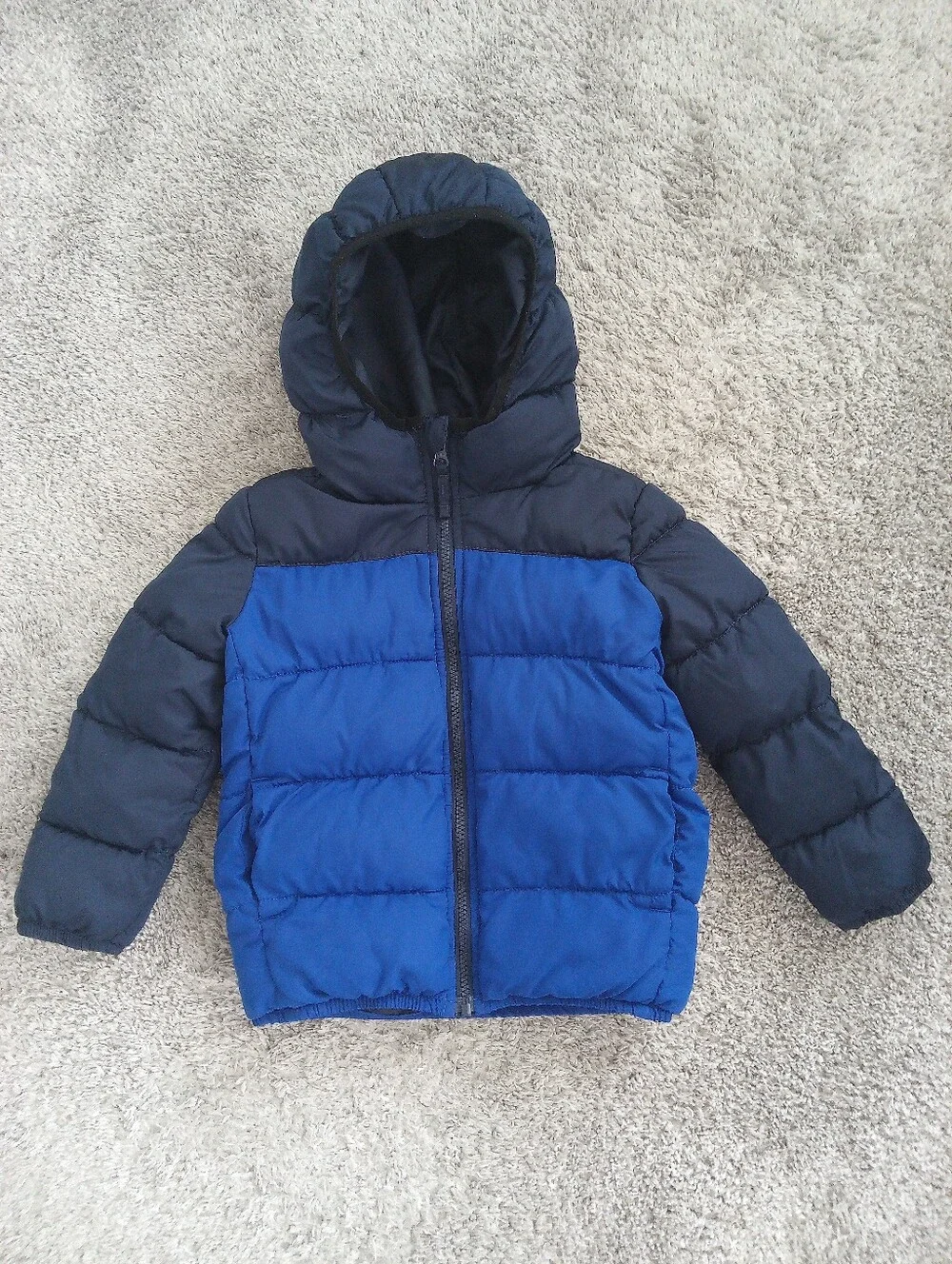 Toddler Boys Hooded Puffer Jacket - Color Block Size 5T